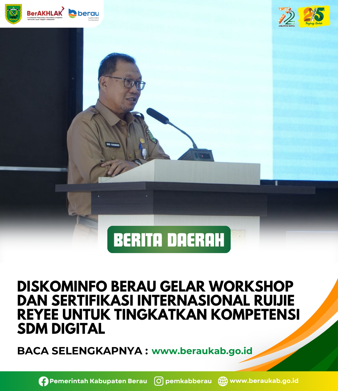 Diskominfo Berau Gelar Workshop dan Sertifikasi Internasional Ruijie Reyee untuk Tingkatkan Kompetensi SDM Digital