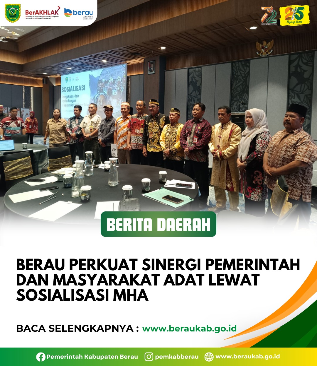 Berau Perkuat Sinergi Pemerintah dan Masyarakat Adat Lewat Sosialisasi MHA