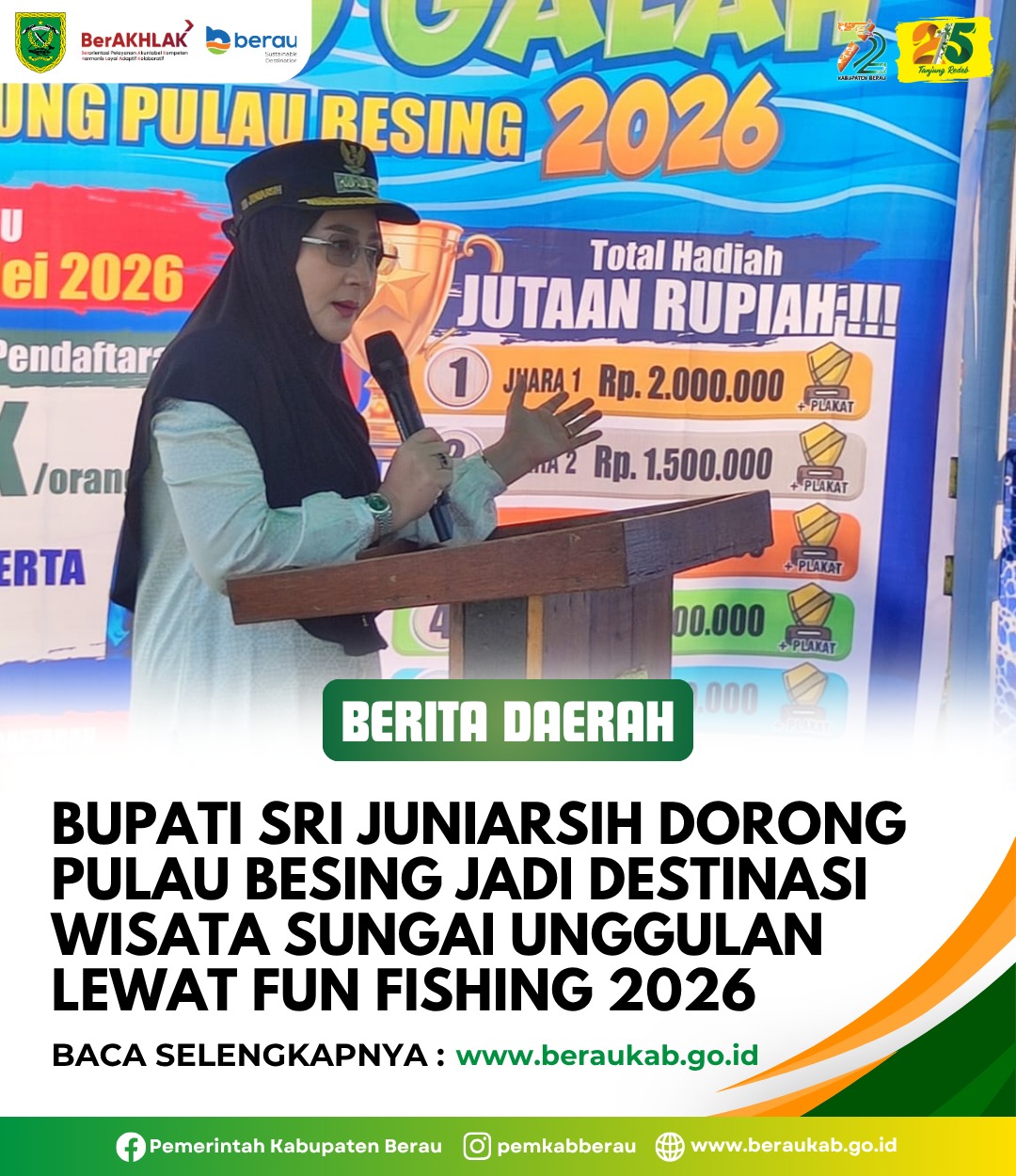 Bupati Sri Juniarsih Dorong Pulau Besing Jadi Destinasi Wisata Sungai Unggulan Lewat Fun Fishing 2026.