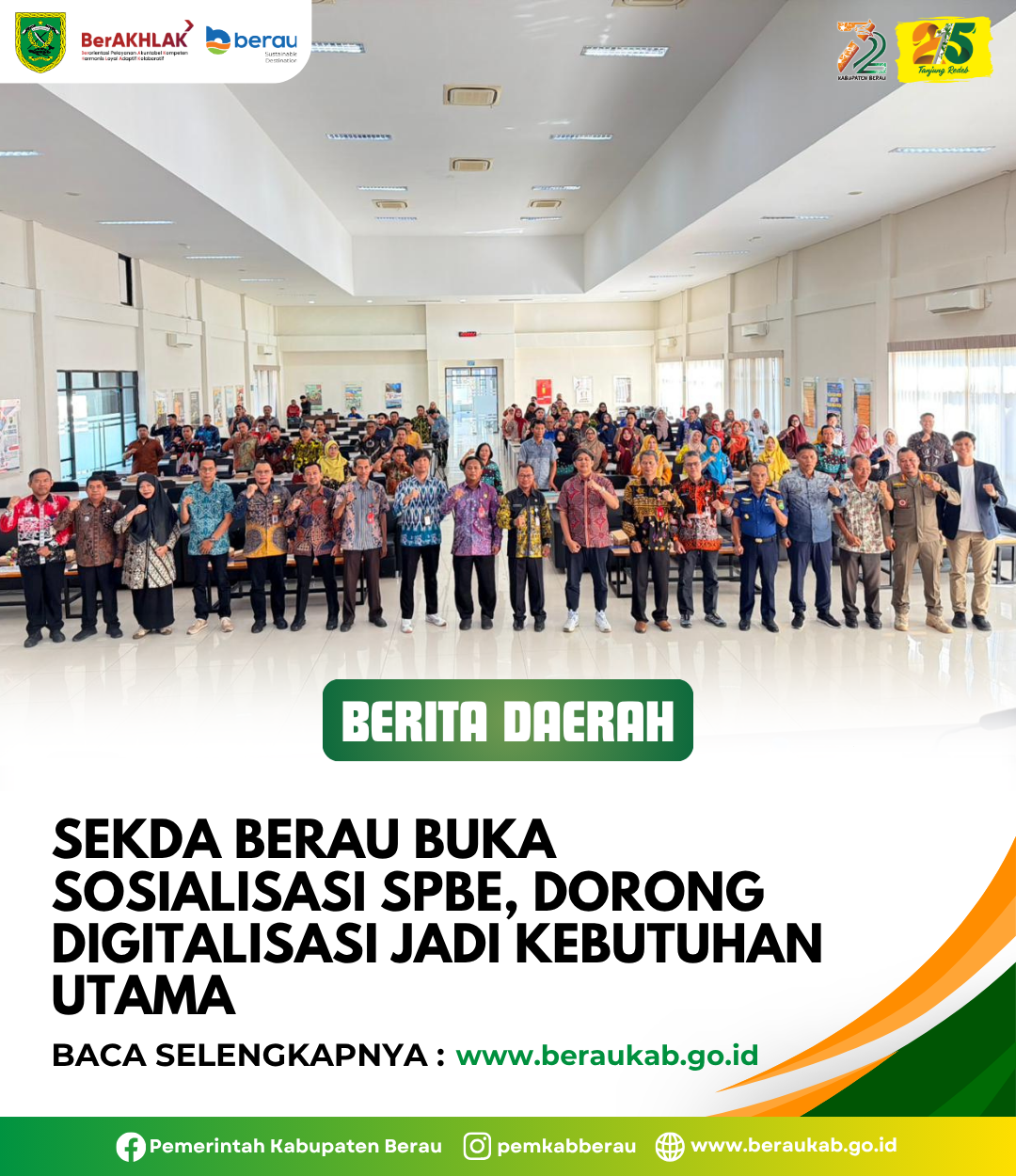 Sekda Berau Buka Sosialisasi SPBE, Dorong Digitalisasi Jadi Kebutuhan Utama