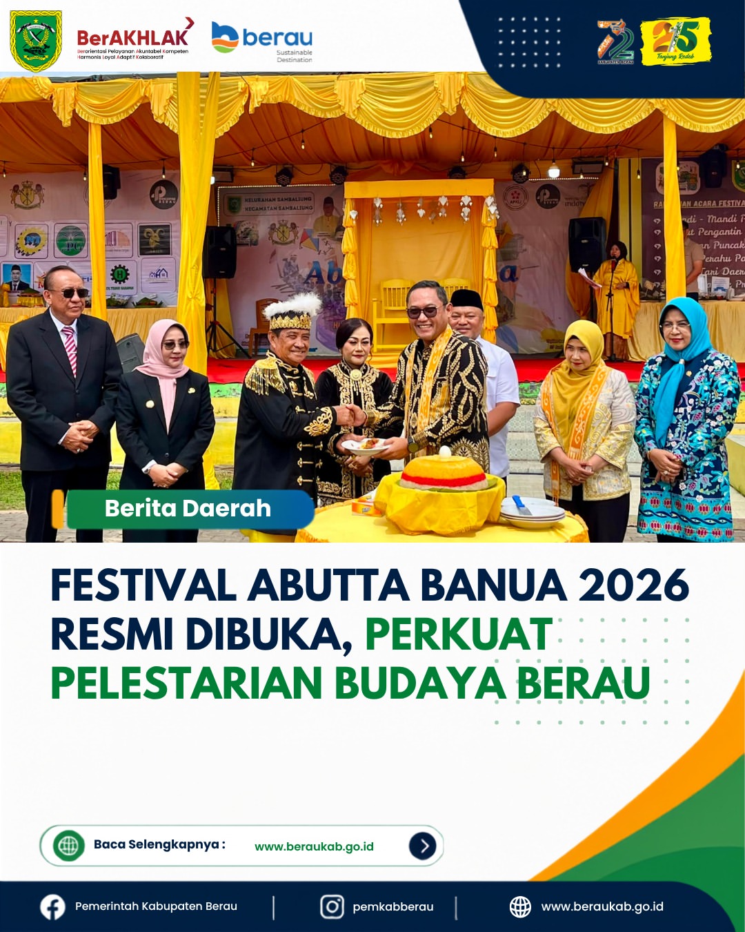 Festival Abutta Banua 2026 Resmi Dibuka, Perkuat Pelestarian Budaya Berau