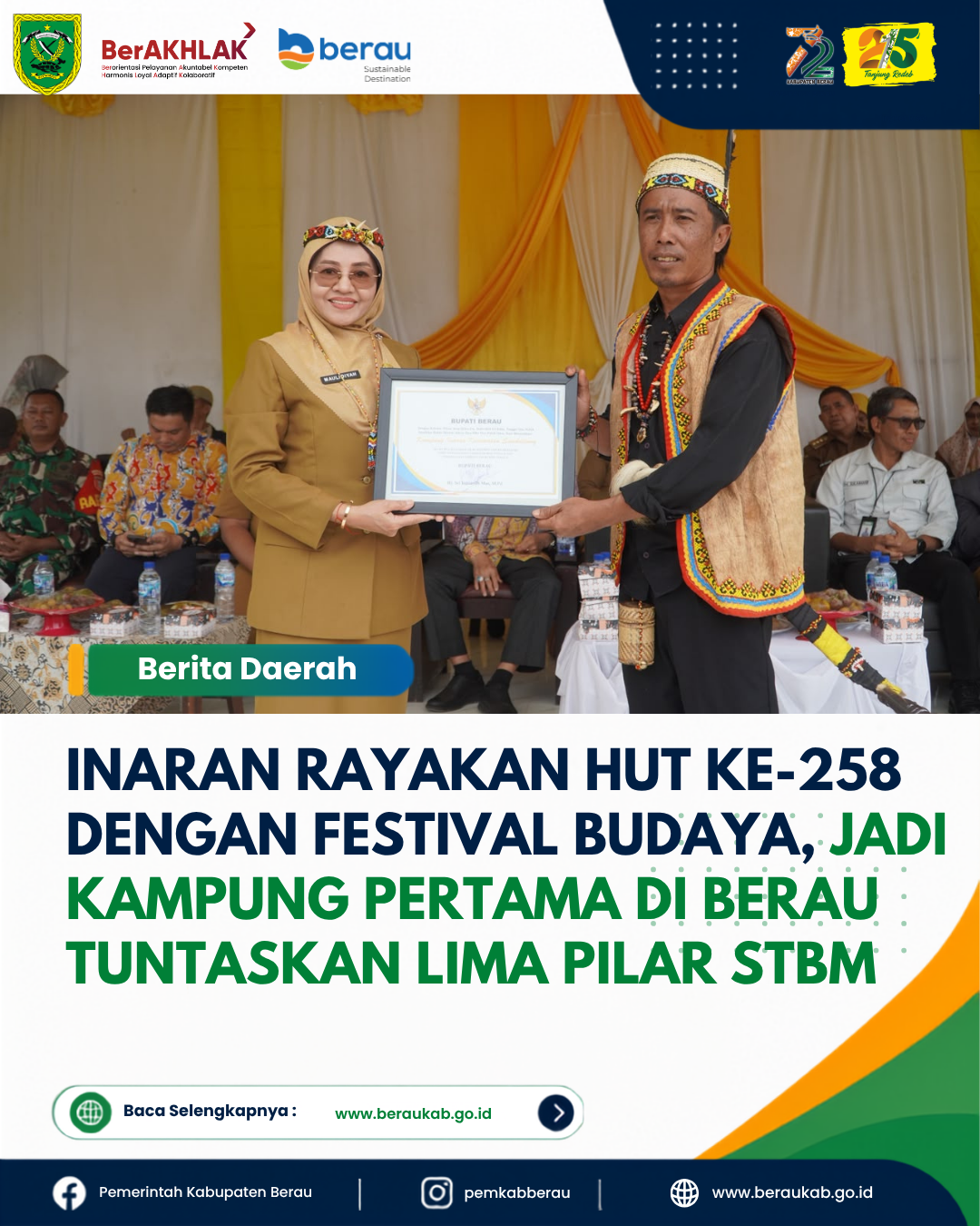 Inaran Rayakan HUT Ke-258 dengan Festival Budaya, Jadi Kampung Pertama di Berau Tuntaskan Lima Pilar STBM