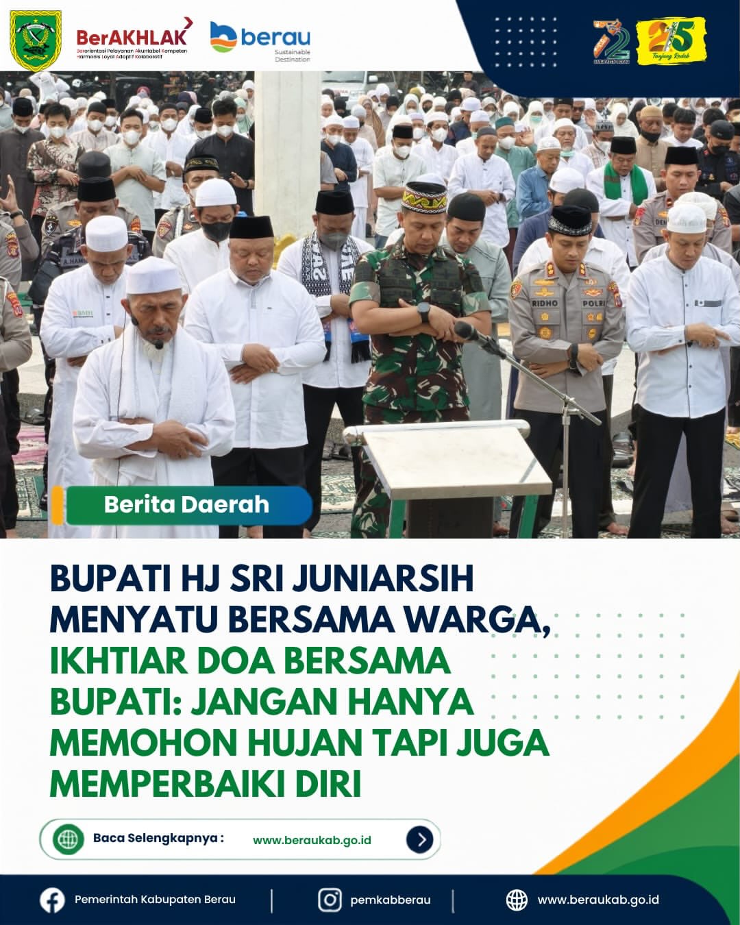 Bupati Hj Sri Juniarsih Menyatu Bersama Warga, Ikhtiar Doa Bersama