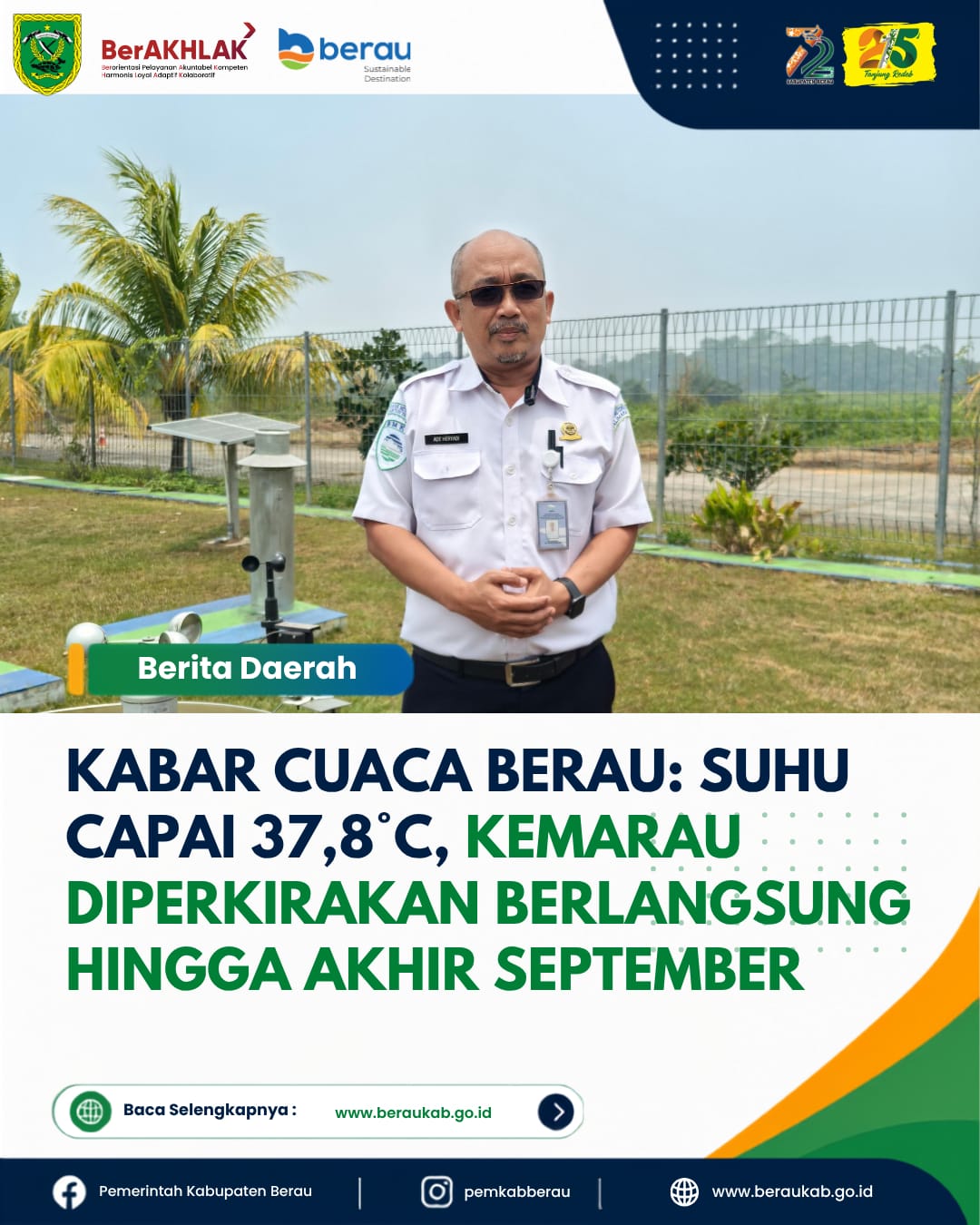 Kabar Cuaca Berau: Suhu Capai 37,8°C, Kemarau Diperkirakan Berlangsung Hingga Akhir September