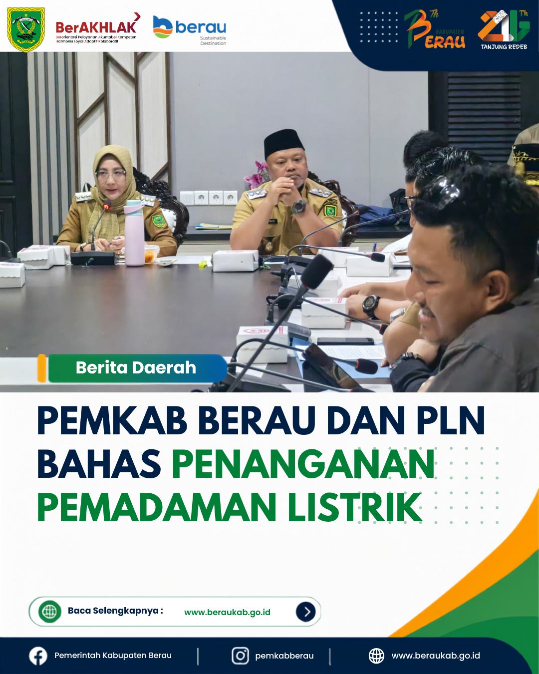 Pemkab Berau dan PLN Bahas Penanganan Pemadaman Listrik